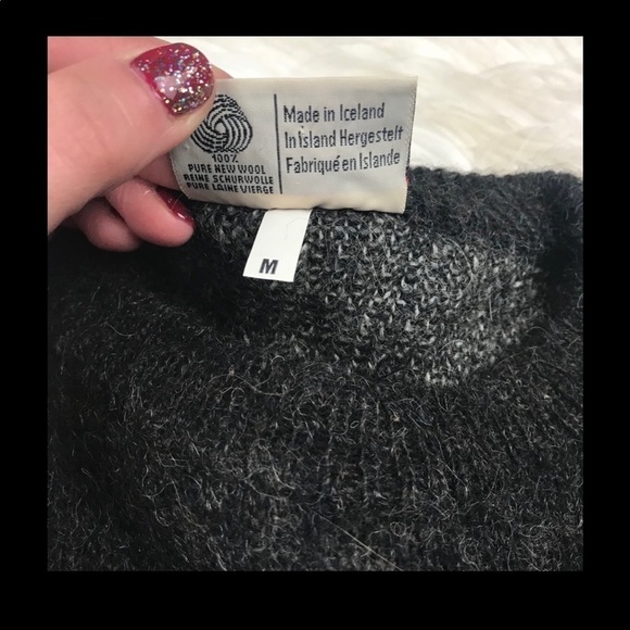 Samband of Iceland 100% new wool leather trim sweater M - Picture 4 of 7